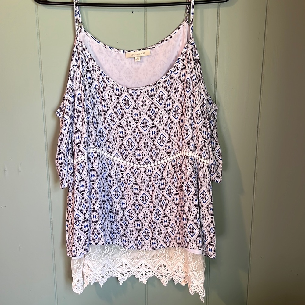 Lace trim tank top